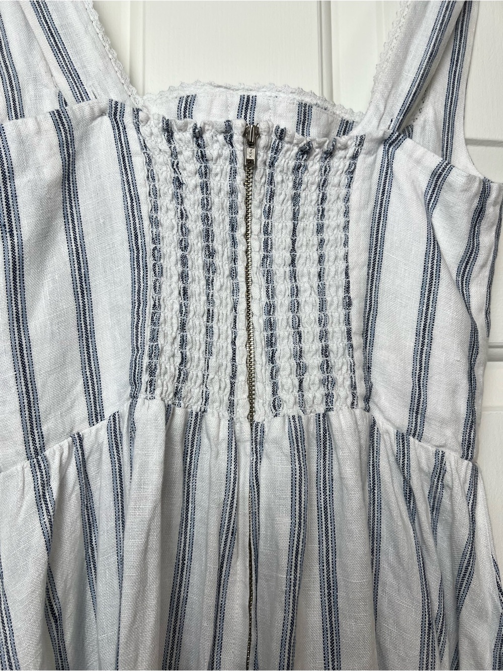 Reformation Tagliatelle Linen Dress in Harbor Stripe (Size 0) - Picture 8 of 9
